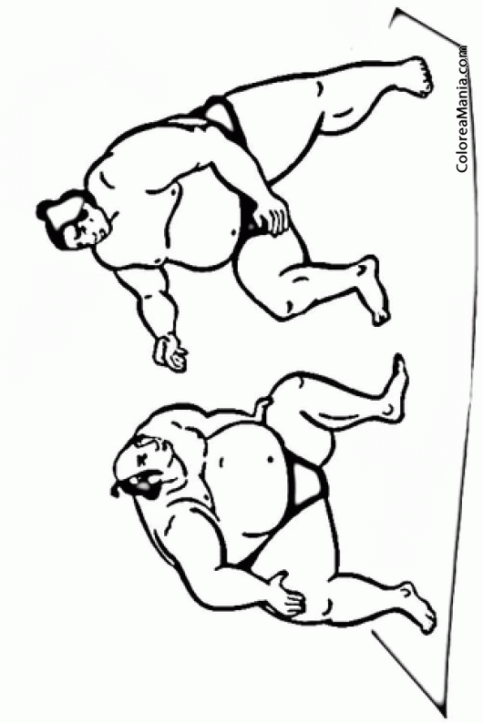 Colorear Dos luchadores de sumo