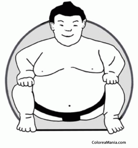Colorear Luchador sumo crculo
