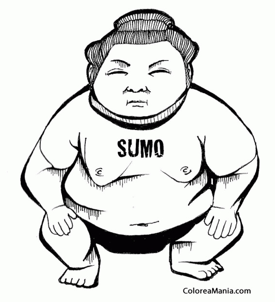 Colorear Luchador Sumo   