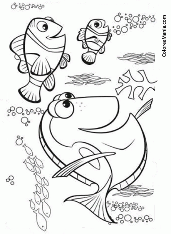 Colorear Marlin, Nemo y Dory