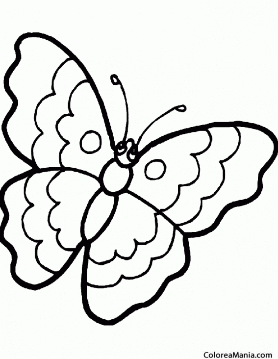 Colorear Mariposa infantil 6
