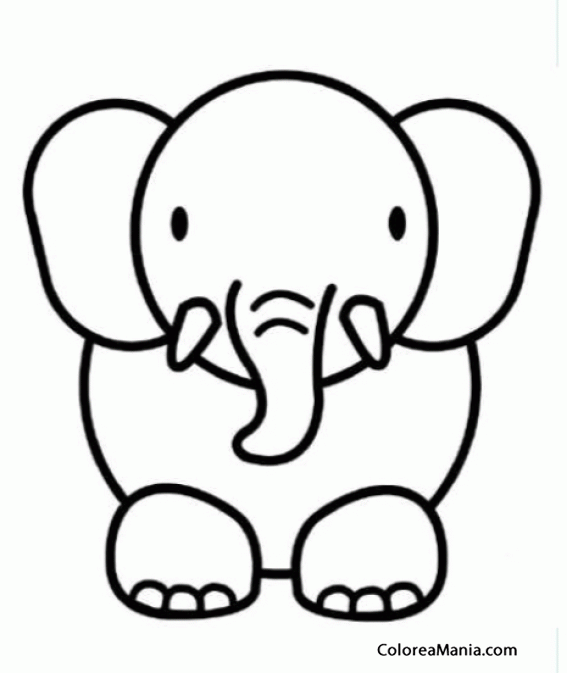 Colorear Dibujar Elefante, crculos