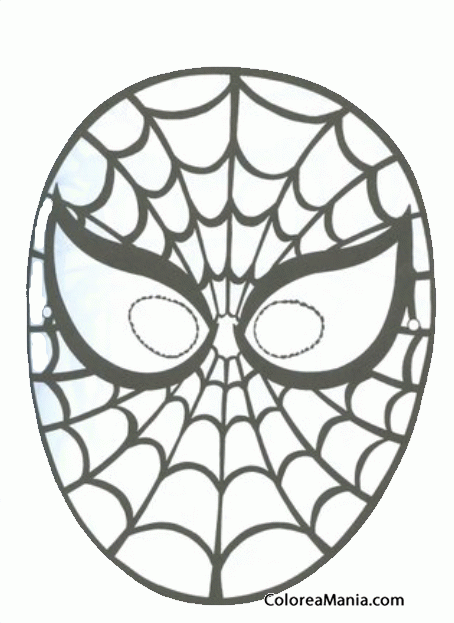 Colorear Careta Spiderman
