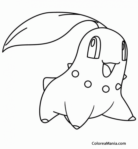 Colorear Germignon Chikorita Pokemon