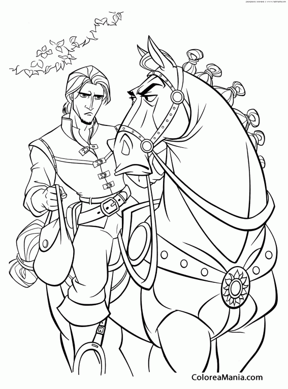Colorear Flynn y su caballo