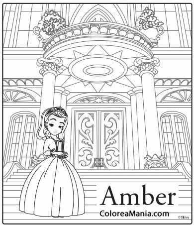 Colorear Princesa Amber en su castillo