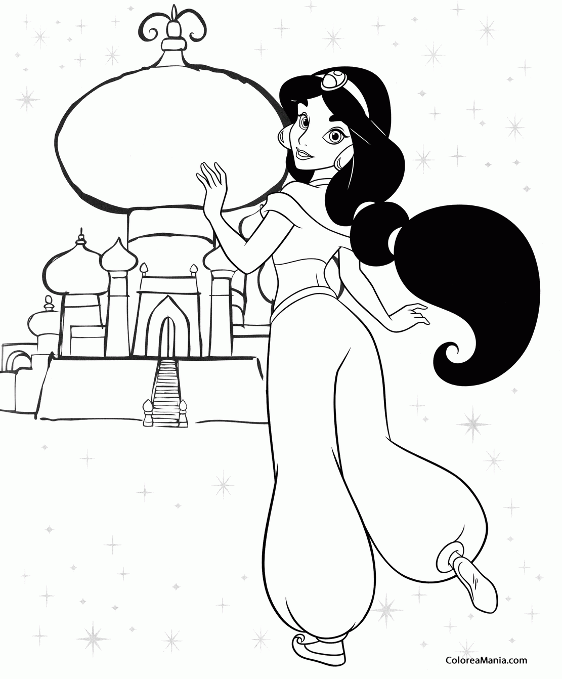 Colorear Princesa Jasmine
