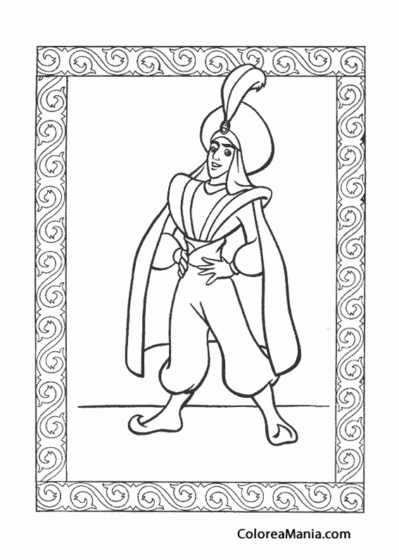Colorear Prncipe Aladdin