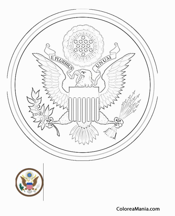 Colorear USA escudo de Armas