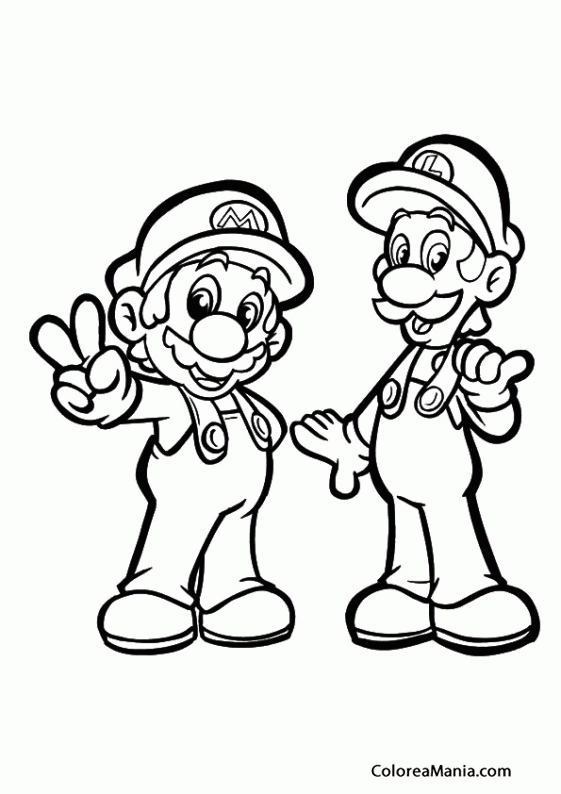 Colorear Mario y Luigi 03