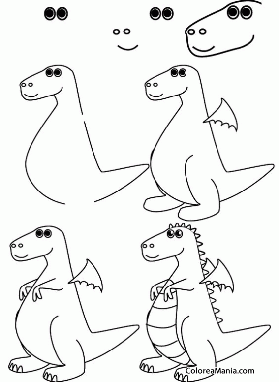 Colorear Un dinosaurio 2