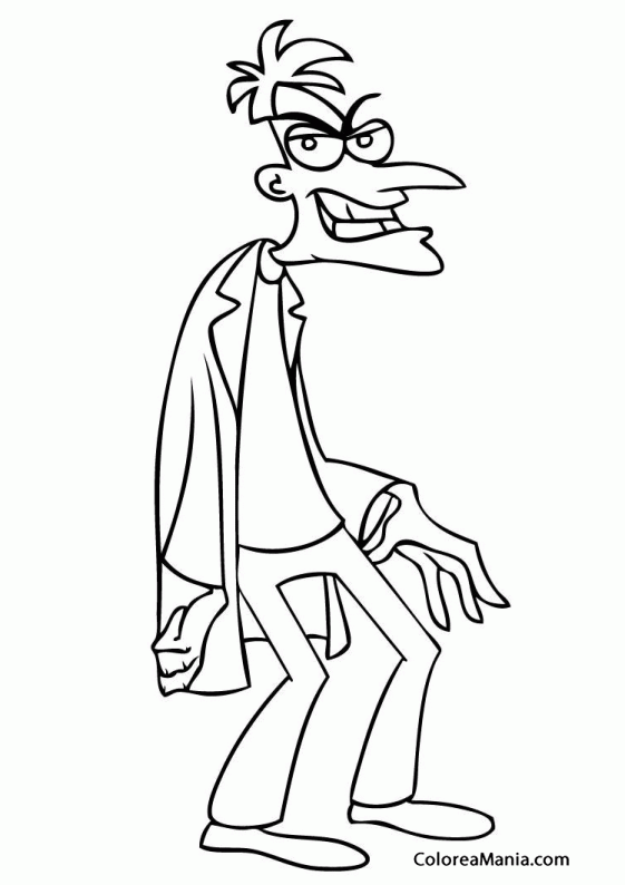 Colorear Dr. Doofenshmirtz, el villano