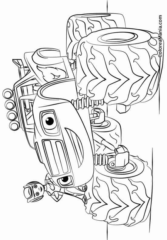 Colorear Blaze Monster Truck Blaze y los Monster Machines, dibujo 