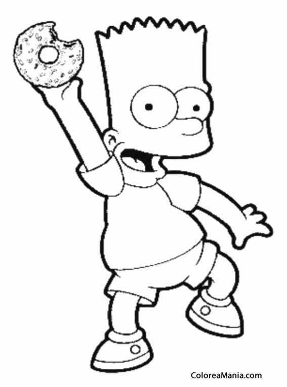 Colorear Bart nos muestra un donut