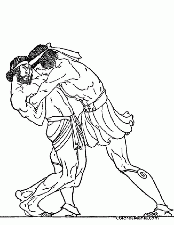 Colorear Teseo y el Luchador de Creta