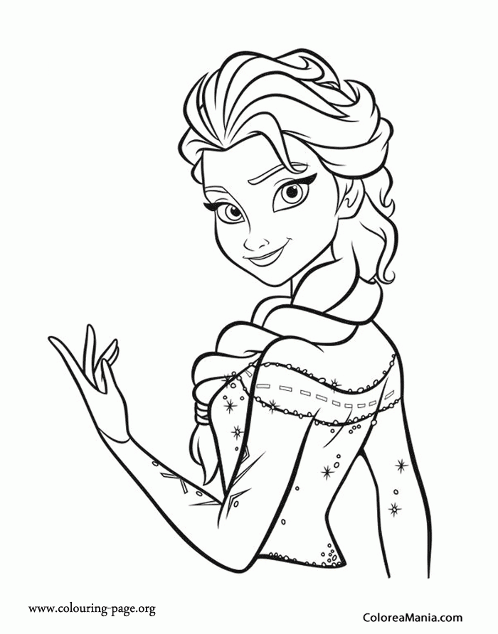 Colorear Elsa y su castillo