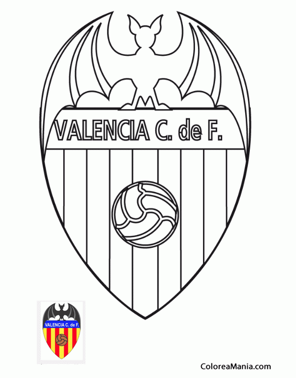 Colorear Valencia Club de Ftbol