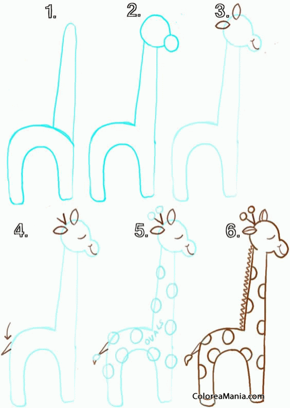 Colorear Dibujar una jirafa