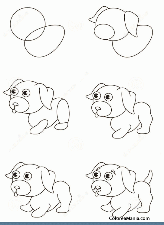 Colorear Dibujar cachorro de perro juquetn