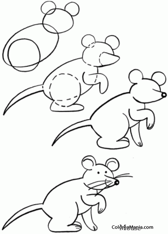 Colorear Dibujar ratn bigotes