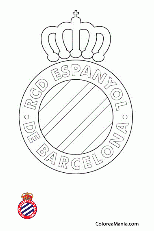 Colorear Real Club Deportivo Español (Escudos equipos de Fútbol), dibujo  para colorear gratis