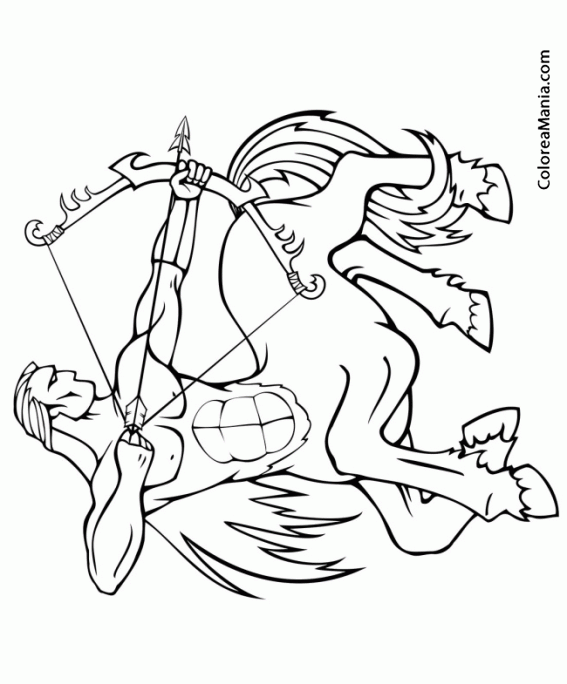 Colorear Centauro disparando flecha