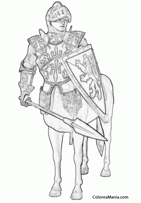 Colorear Centauro con armadura