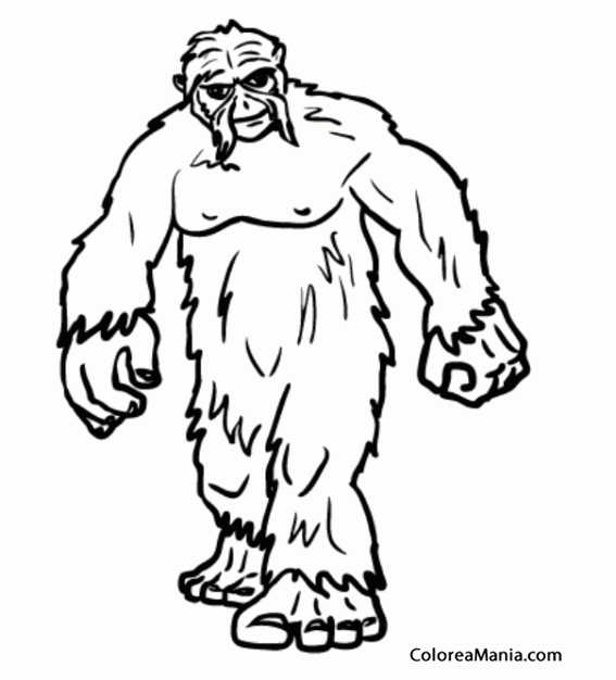 Colorear Yeti , hombre de las nieves