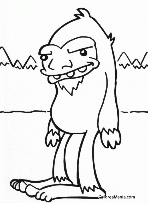 Colorear Caricatura de un Yeti