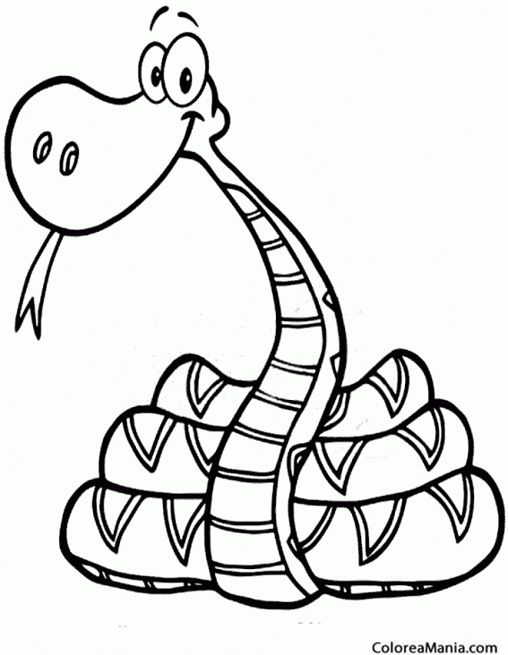 Colorear Serpiente, dibujo infantil