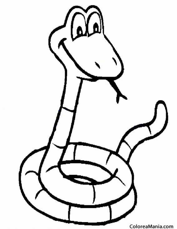 Colorear Serpiente sacando la lengua