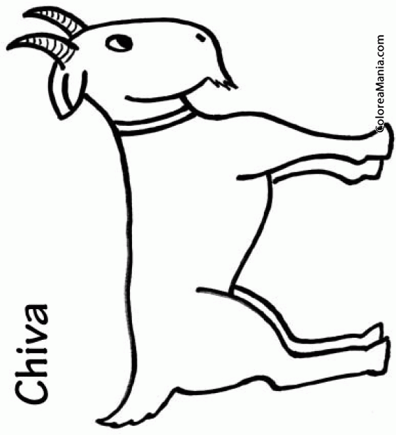  Colorear Cabra, chiva (Animales de Granja), dibujo para colorear gratis