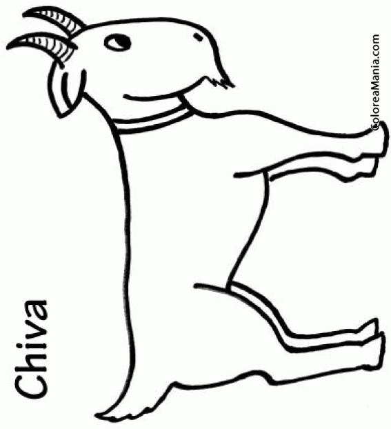 Colorear Cabra, chiva (Animales de Granja), dibujo para colorear gratis