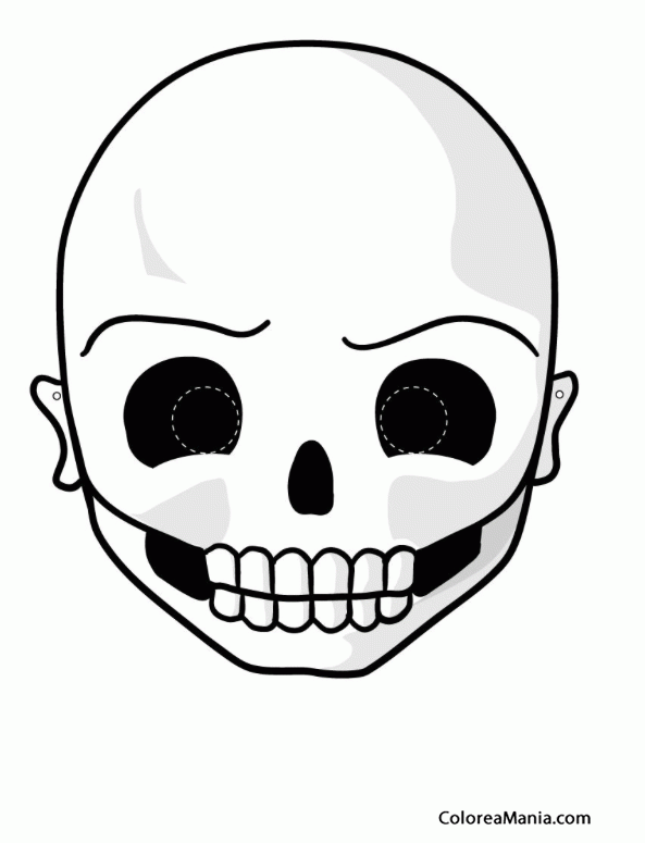 Colorear Mscara Calavera (simptica)