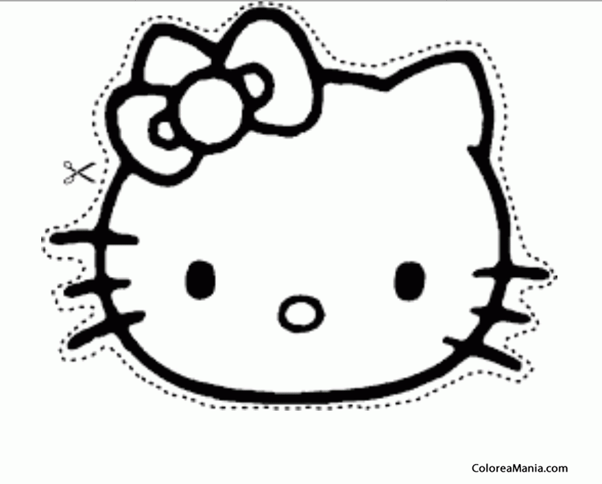 Colorear Mscara de Hello Kitty