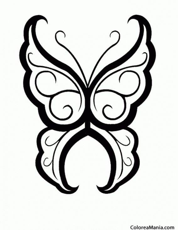 Colorear Mariposa tatuaje