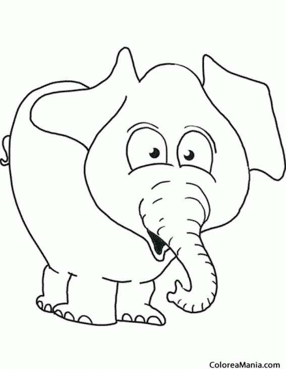 Colorear Elefante triangular, dibujo infantil