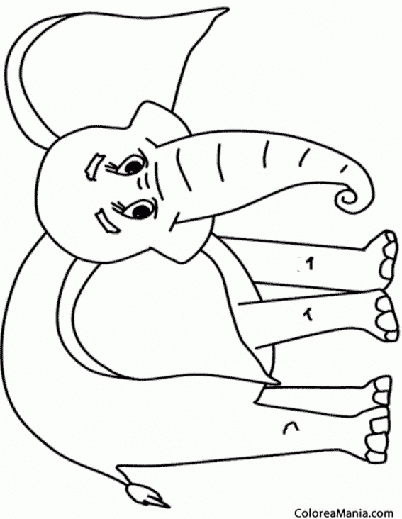 Colorear Elefanta, sin colmillos