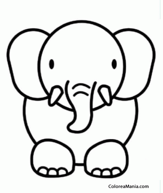 Colorear Dibujar Elefante, círculos (Animales de la Sabana), dibujo para colorear gratis Colorear Dibujar Elefante, círculos (Animales de la Sabana), dibujo para colorear gratis