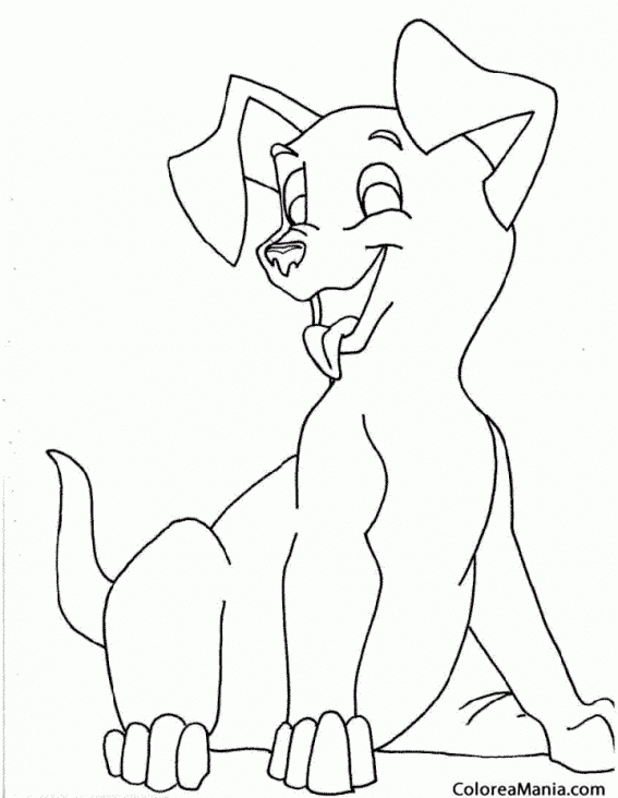  Colorear Perro sonriente, cómic (Animales Domésticos), dibujo para colorear gratis