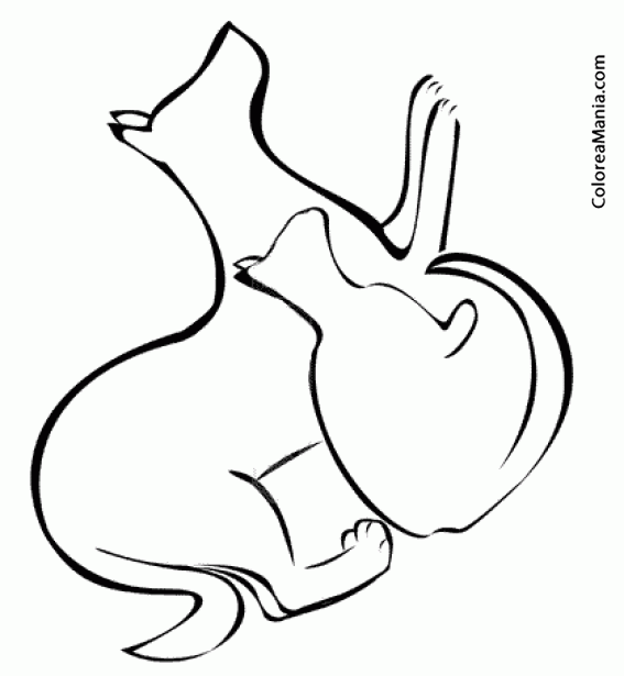 Colorear Silueta de Perro y Gato (Animales Domsticos), dibujo para ...