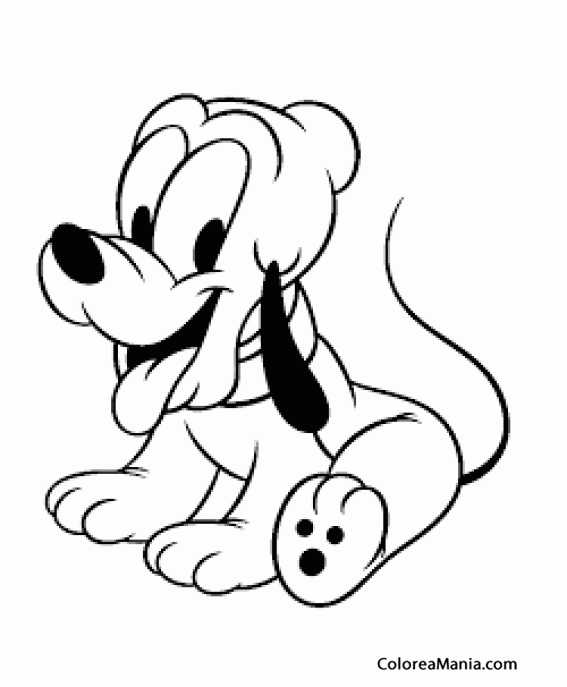 Colorear Pluto cuando era cachorro