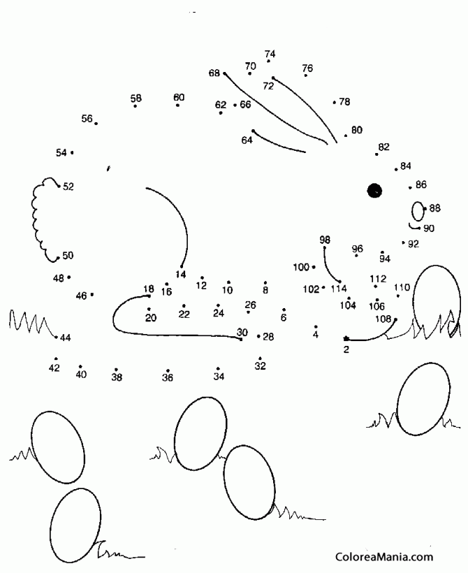 Colorear conejito de Pascua (114)
