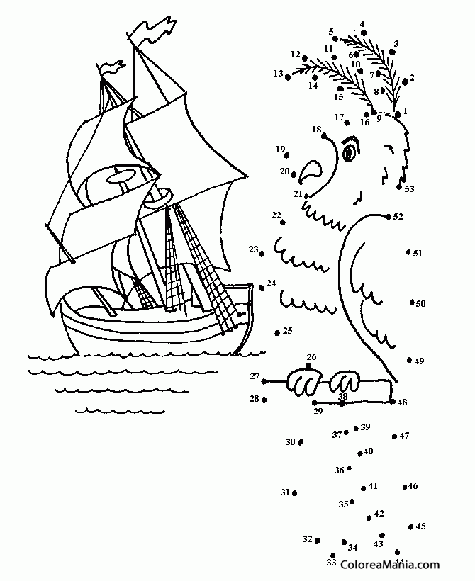 Colorear Lorito de barco pirata