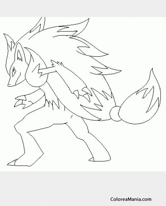 Colorear Zoroark de espaldas