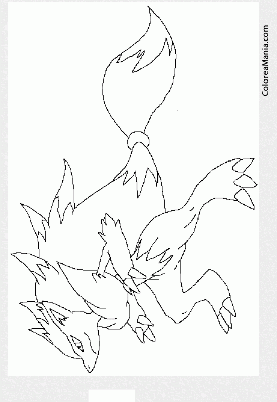 Colorear Zoroark ataca