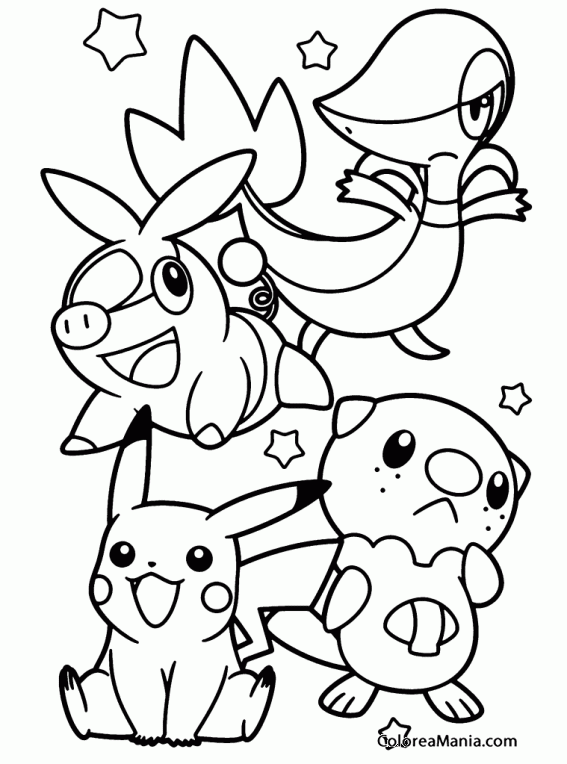 Colorear Begining pokemon black and white