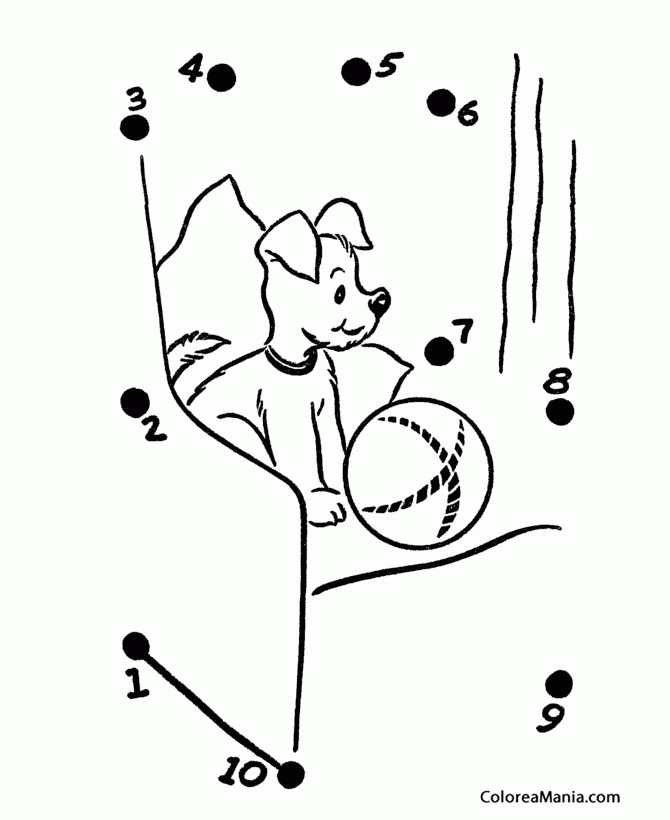 Colorear Perrito en el sillón (Animales), dibujo para colorear gratis