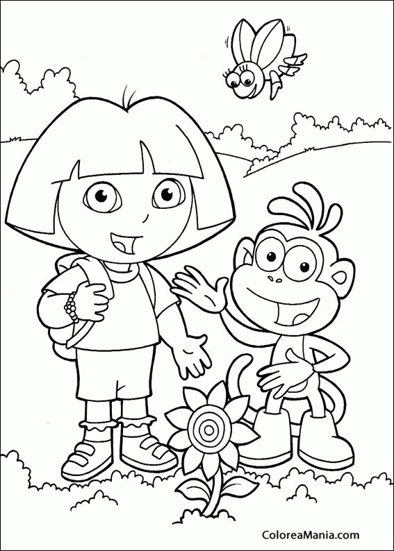 Colorear Dora la exploradora