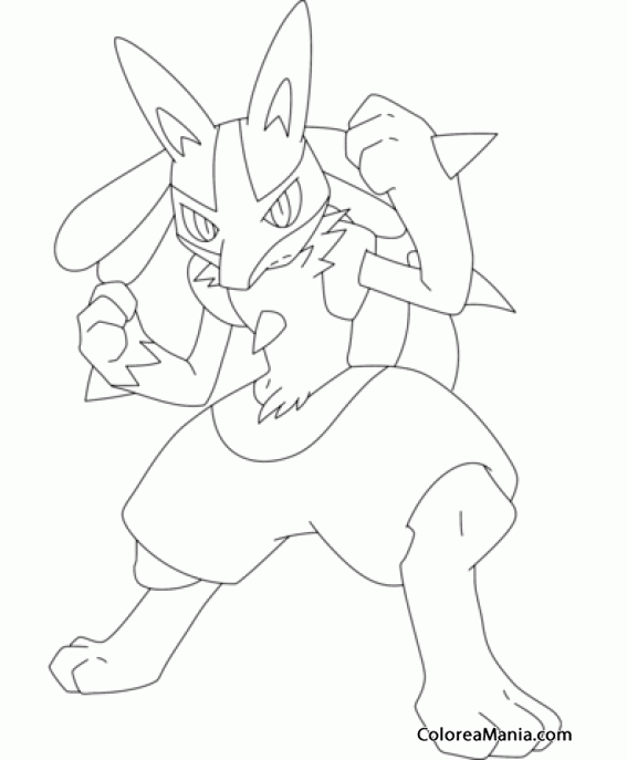 Colorear Lucario. Generation IV Pokemon